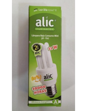 FOCO BAJO CONSUMO 11W E27 LUZ CALIDA ALIC