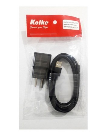 CARGADOR 220V 2 EN 1 2AMP NEGRO KOLKE
