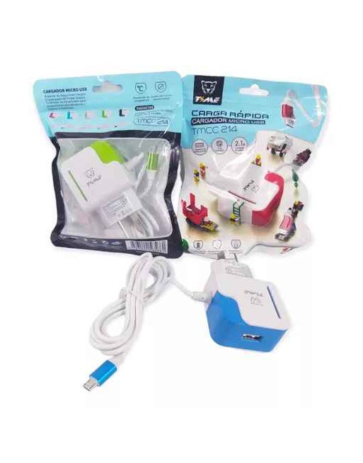 CARGADOR 220V MICRO USB 2.1A + USB TMCC214 TIME