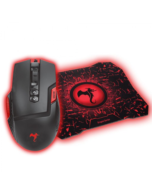 MOUSE GAMER C/PAD 9 BOTONES PROC 804F 1200-7200DPI FURY 2 KGK-475 KOLKE