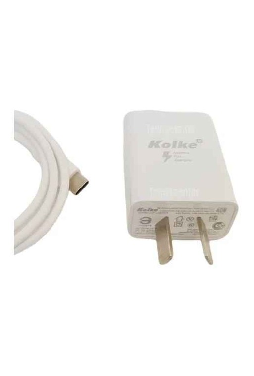 CARGADOR 220V A USB X 1 + CABLE TIPO C QUALCOMM3 18W BLANCO USBQC3 KOLKE