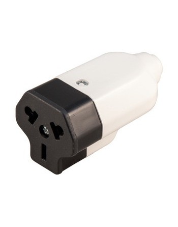 FICHA H PARA CABLE TALLER ENCHUFE BLANCO Y NEGRO