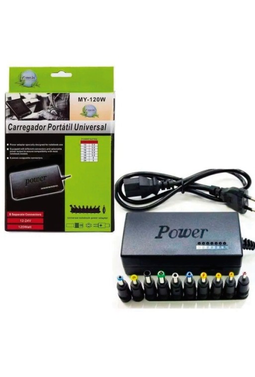 CARGADOR P/NOTEBOOK UNIVERSAL CAJA VERDE POWER SUPPLY