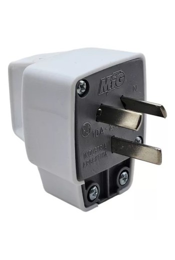 FICHA M C/ASA PARA CABLE TALLER ENCHUFE BLANCO Y GRIZ 10AMP MIG