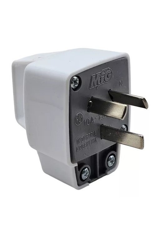 FICHA M C/ASA PARA CABLE TALLER ENCHUFE BLANCO Y GRIZ 10AMP MIG