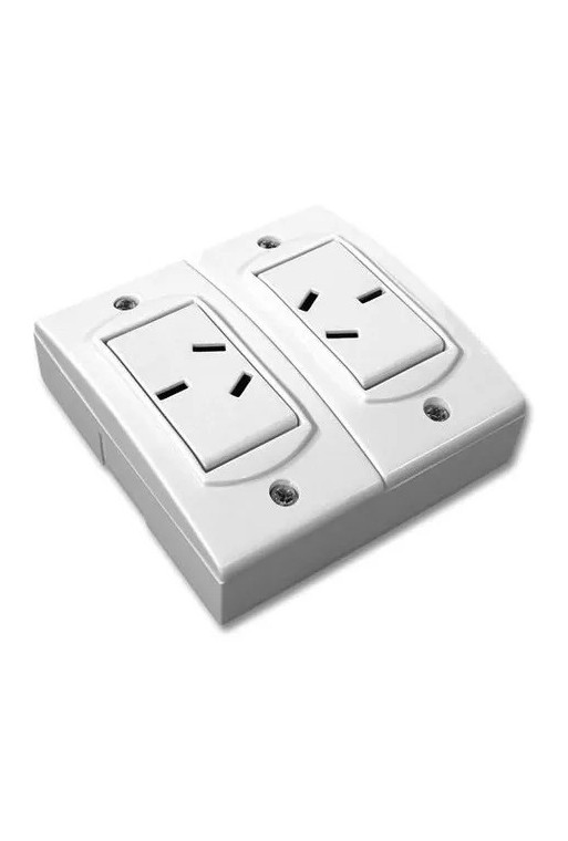 TOMA CORRIENTE 220V DOBLE PARA PARED BLANCO JELUX