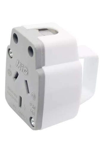 FICHA H C/ASA PARA CABLE TALLER ENCHUFE BLANCO Y GRIZ 10AMP MIG
