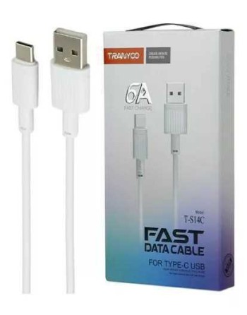CABLE USB TIPO C 6AMP FAST DATA CABLE T-S14C TRANYOO