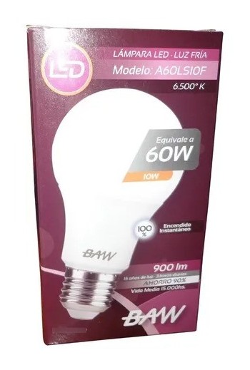 FOCO LED 10W LUZ FRIA 6500K BAW