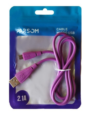 CABLE USB MICRO USB 2.1AMP PLANO COLORES PR-CAB15V8 PARSON