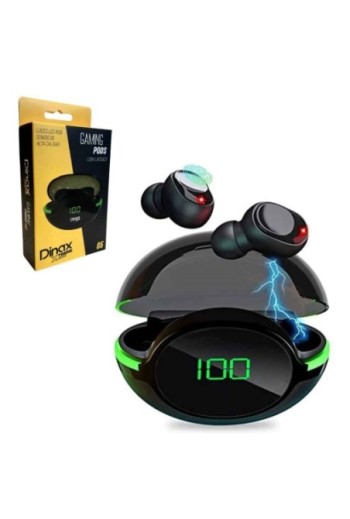 AURICULAR BLUETOOTH IN-EAR NEGROS GAMING PODS 05 LOW LATENCY DX-GP0DS5 DINAX