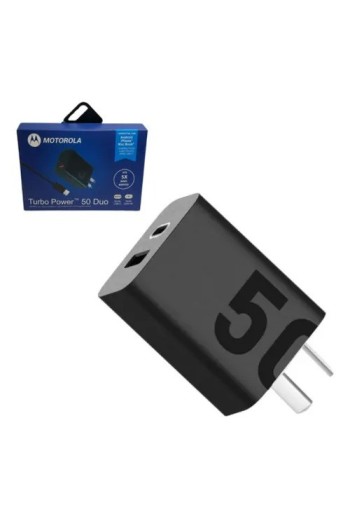 CARGADPR 220V A USB + TIPO C CABEZAL TURBO POWER 50 DUO MOTOROLA