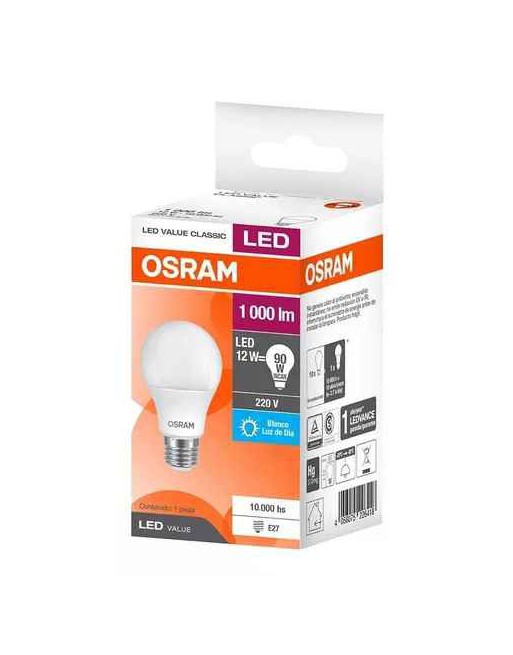 FOCO LED 12W 960 LUMENES LUZ FRIA E27 OSRAM