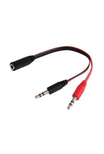 ADAPTADOR 3.5 M X 2 A 3.5 H P/MICROFONO Y AURICULAR PARA PC