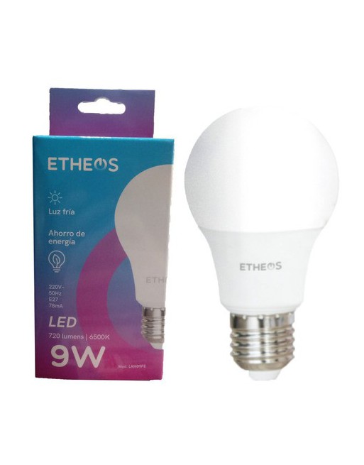 FOCO LED 9W 6500K 720 LUMENES LUZ FRIA E27 ETHEOS