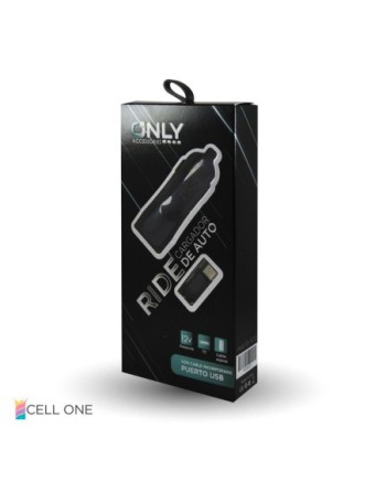 CARGADOR 12V A USB X 1 C/CABLE TIPO C 3.1AMP RIDE ECO NEGRO ONLY