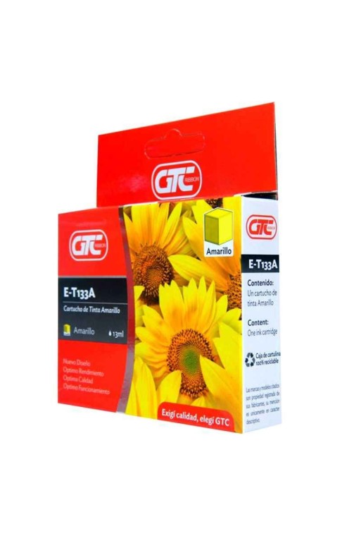 CARTUCHO EPSON GT 133 AMARILLO E-T133A 13ML GTC