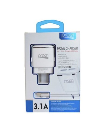 CARGADOR 220V 3.1A MICRO USB 2 USB PRO21
