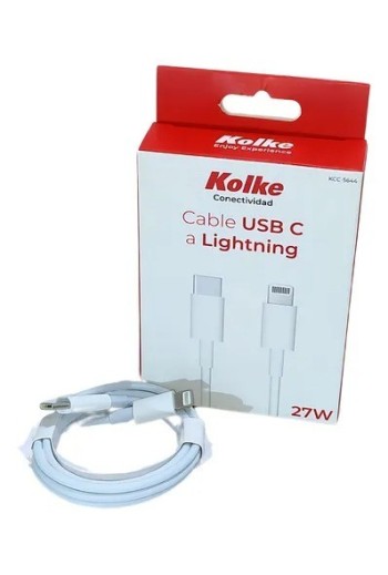 CABLE USB TIPO C A LIGHTNING 1MTS BLANCO KCC-5644 KOLKE