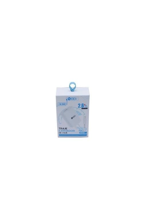 CARGADOR 220V A USB + CABLE MICRO USB IB-2606 IBEK