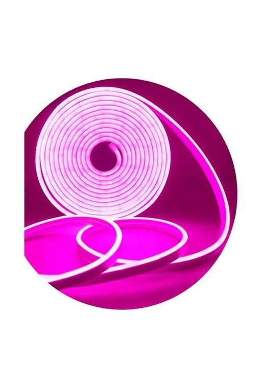 MANGUERA DE NEON FLEXIBLE 5MTS FUCSIA S/FUENTE NEON-5M