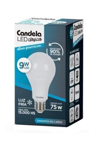 FOCO LED 9W LUZ FRIA 6518-LL9F CANDELA