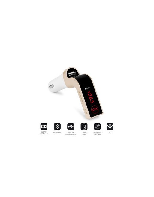 TRANSMISOR FM C/BLUETOOTHTIPO MARTILLO S/CONTROL CAR G7