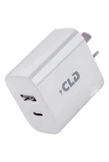 CARGADOR 220V A USB + TIPO C 38W QC3.0 E-150 CABEZAL ANGEL BRILLANT