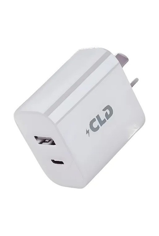 CARGADOR 220V A USB + TIPO C 38W QC3.0 E-150 CABEZAL ANGEL BRILLANT