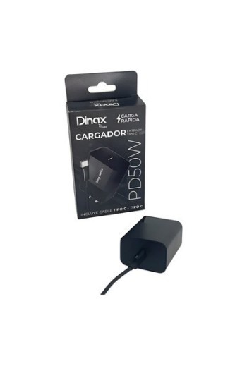 CARGADOR 220V A USB + TIPO C + CABLE TIPO C 5.1AMP PD50W PR2-CAR-5.1-TC DINAX