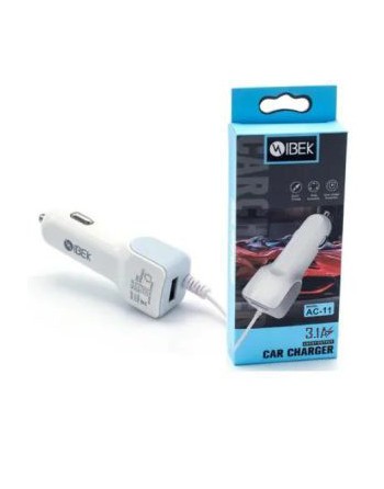 CARGADOR 12V A USB C/CABLE MICRO USB 3.1AMP AC-01 IBEK