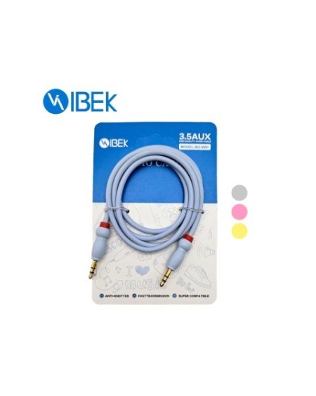 CABLE 3.5 M/M 1MTS CELESTE ANILLO ROJ AU-3501 IBEK