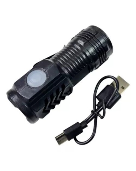 LINTERNA 3 LED RECARGABLE NEGRA HS-2401 CON IMAN MINI FLASHLIGHT