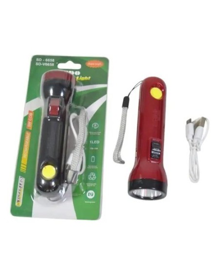 LINTERNA 1 LED + REFLECTOR RECARGABLE SD-6658 AV5247