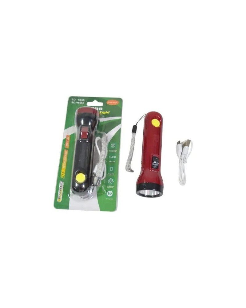 LINTERNA 1 LED + REFLECTOR RECARGABLE SD-6658 AV5247