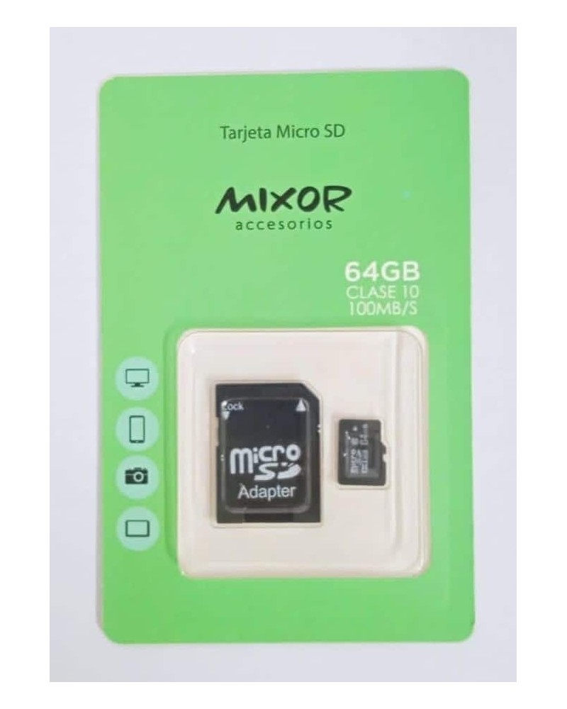MEMORIA MICRO SD 64GB CALSE 10 100MBPS MIXOR