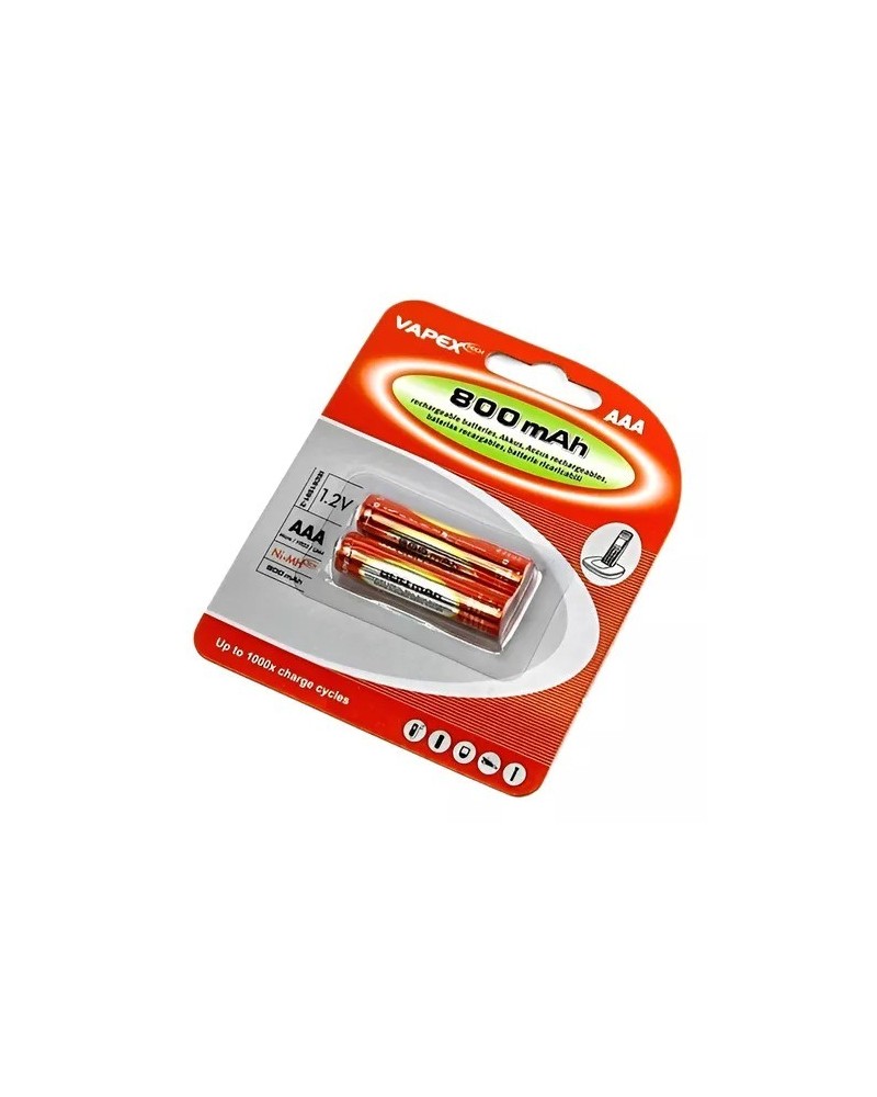 PILAS RECARGABLES AAA X 2 800MAH 1.2V VAPEX