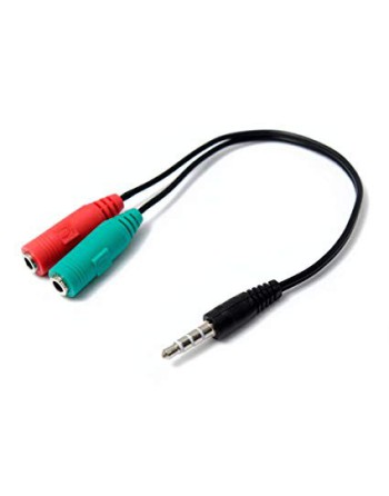 ADAPTADOR 3.5 M A 3.5 H X 2 PARA MICROFONO Y AURICULAR GENERICO