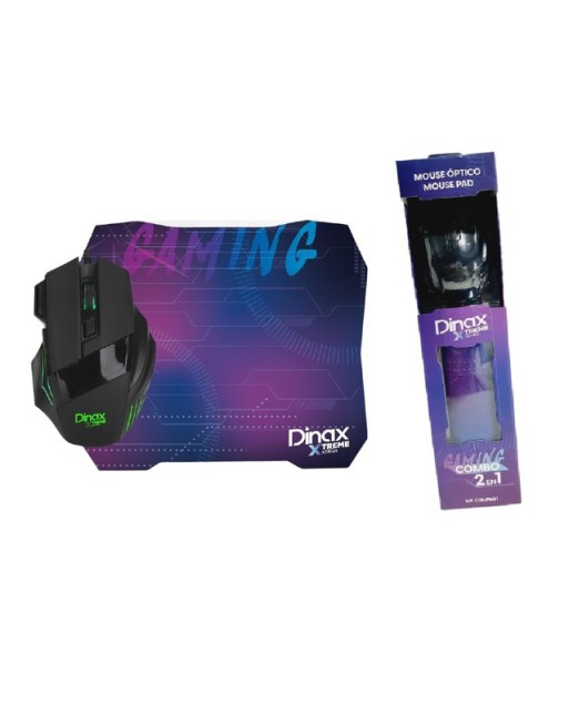 MOUSE GAMER + PAD DE MOUSE COMBO 2 EN 1 7 COLORES 1.5MTS LARGO DX-COMPAD1 DINAX