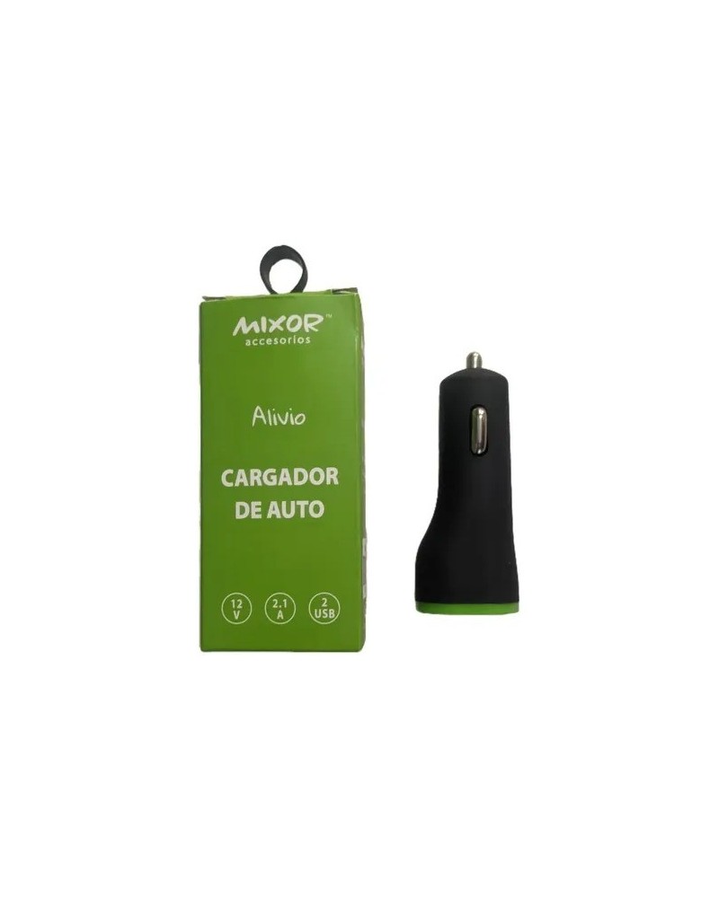 CARGADOR 12V A USB X 2 2.1AMP VERDE ALIVIO MOD39 MIXOR