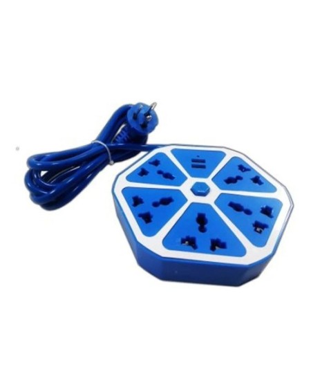 ZAPATILLA 5 TOMAS + 2 USB EXAGONAL COLORES GITRATO