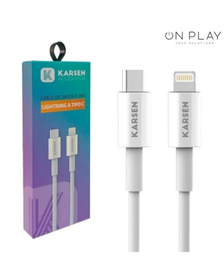 CABLE USB TIPO C A LIGHTNING 1MTS C-301 KARSEN