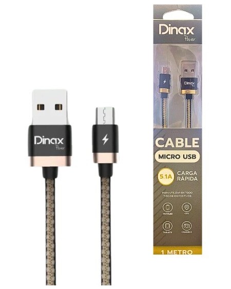 CABLE USB MICRO USB 5.1AMP 1MTS DX-6USBV8-1M DINAX