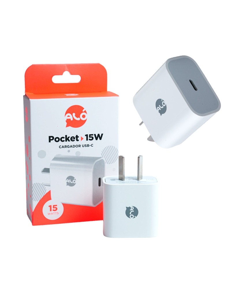 CARGADOR 220V A USB TIPO C 15W POKET ALO