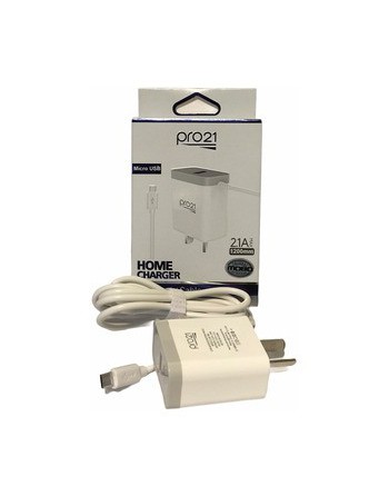 CARGADOR 220V A USB X 1 C/CABLE TIPO C 2.1AMP 1.2MTS PRO21
