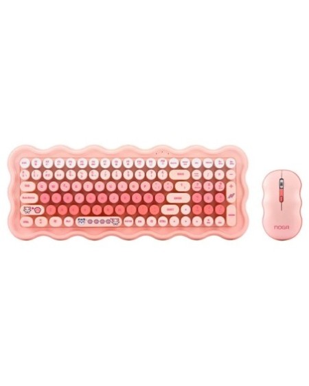 TECLADO + MOUSE WLS CON DISEÑO ROSA NKB-9800 NOGANET