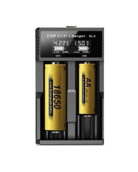CARGADOR DE PILAS X 2 C/DISPLAY 3.5V/1.2V EL-2 USB
