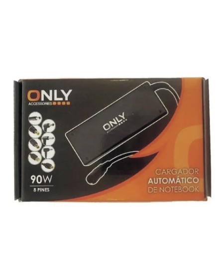 CARGADOR P/NOTEBOOK UNIVERSAL AUTOMATICO 8 CONECTORES 90W ONLY