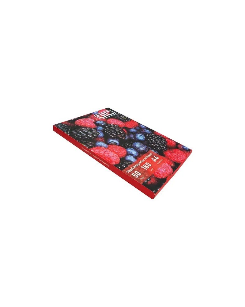PAPEL FOTOGRAFICO BRILLANTE 180GM A4 50 HOJAS GTC