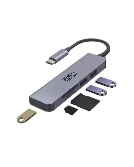 HUB USB TIPO C A C A USB 2.0X2 USB 3.01X1 HDMIX1 5 EN 1 HUG-017 GTC